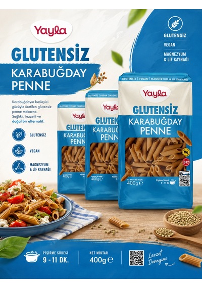 Yayla Karabuğday Penne 400 Gr X 3 Adet
