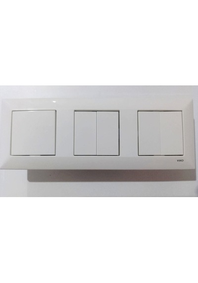 Viko Meridian Beyaz 3lü Set Komütatör + Komütatör+ Anahtar