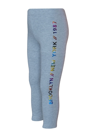 Lovetti Gri 2 Kız Çocuk Janjan New York Baskılı 40/1 Şardonlu Interlok Tayt 6603G028 Gri