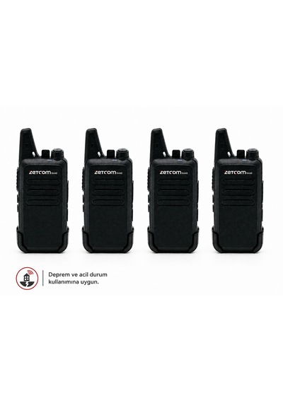N446 Pmr Deprem Ve Acil Durum El Telsizi 4'lü Telsiz + Kulaklık Set