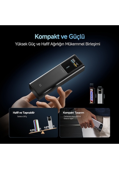 Cuktech 10 Powerbank 10000 Mah 150 W Pd3.1 Süper Hızlı Şarj 2 P Siyah