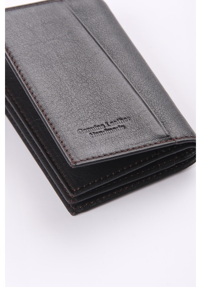 Ancora Leather Hakiki Deri Minimal Kartlık-26206 Kahve