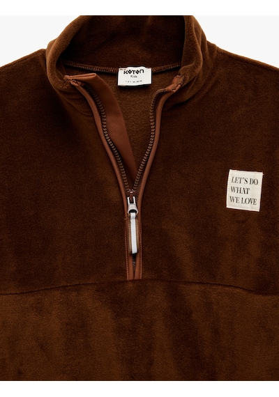 Koton Uzun Kollu Cep Detaylı Baskılı Yarım Fermuarlı Polar Sweatshirt Kahverengi 6wkg10147ak Kahve Koton Uzun Kollu Cep Detaylı Baskılı Yarım Fermuarlı Polar Sweatshirt Kahverengi 6wkg10147ak Kahve