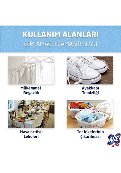 Ace Ultra Yoğun Kıvamlı Çamaşır Suyu Dağ Tazeliği 810 Gram X 4 Ad Diğer