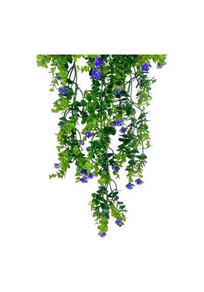 Nettenevime Yapay Çiçek Saksıda Sarkan Mor Mineli Şimşir Okaliptus Yapay Sarmaşık 60cm Diğer