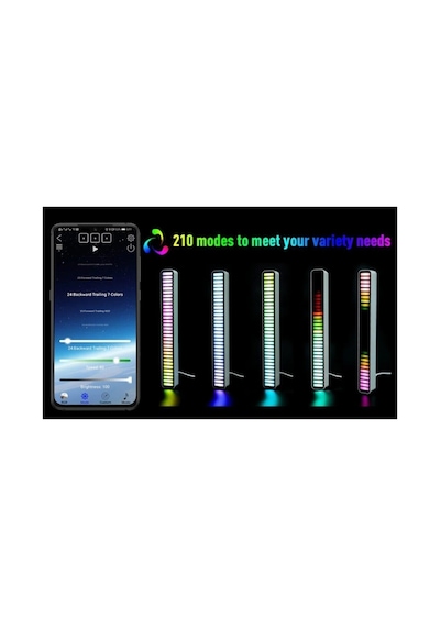 Rgb Ses Kontrol Ritim Işığı 32 Bit Göstergeli Sesle Araba/pc/tv/oda/masaüstü Için Renkli Led Işık