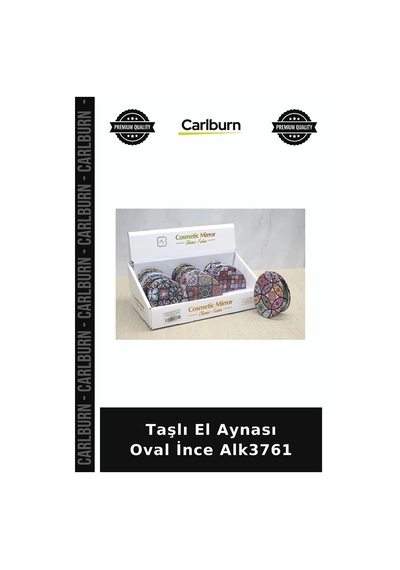 Özel Üretim Şık Makyaj Aksesuar Dekoratif Taşlı El Aynası Oval İnce Alk3761