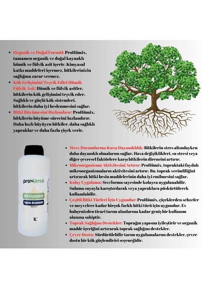 Tr Tüm Bitkiler İçin Toprak Düzenleyici Köklendirici Hümik-fülvik 1 Litre 0,250