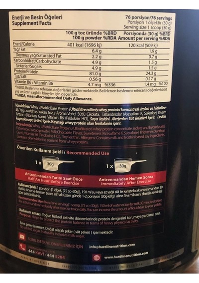 Line Whey 3matrix Base 2300 Gr Çikolata Ahududu