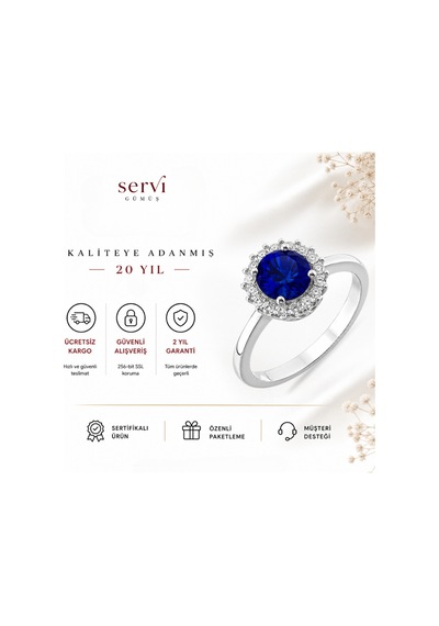 Servi 925 Ayar Gümüş Rainbow Taşlı Yüzük-78