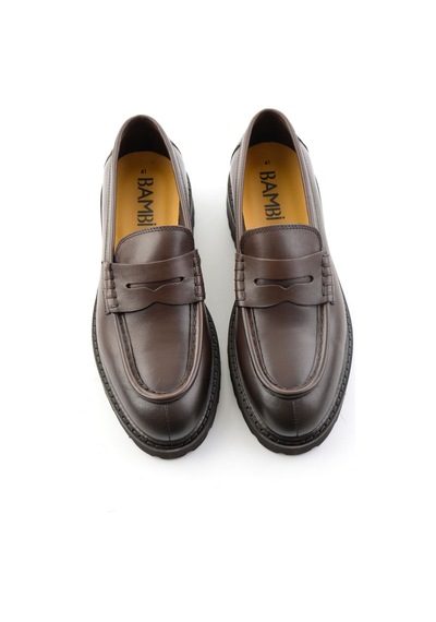 Kahve Antik Hakiki Deri Erkek Loafer Ayakkabı E01648626941