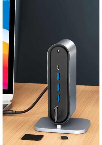Profesyonel Hub 12in1 4k Hdmı Vga Usb 3.0 Rj45 100mbps Sd Kart Okuyucu 3.5mm Ses 100w Hızlı Şarj