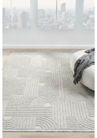 Seyran Halı Loopy 623 Gri %50 Polyester - Polipropilen Yolluk
