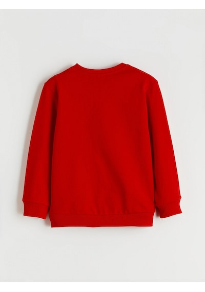 LC Waikiki Lcw Kids Kırmızı Bisiklet Yaka Erkek Çocuk Sweatshirt Brıght Red