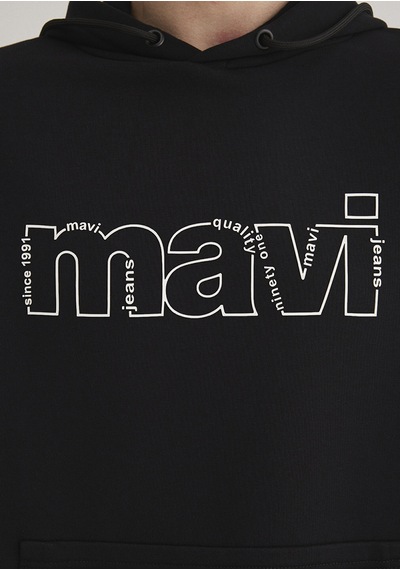 Mavi - Mavi Logo Baskılı Siyah Sweatshirt 0s10196-900 Siyah