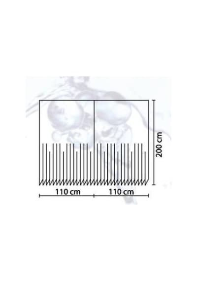 Banyo Perdesi 2 x 110 x 200 Çift Kanat Duş Perdesi Halkalı Duşakabin Perdesi 2102 Gri