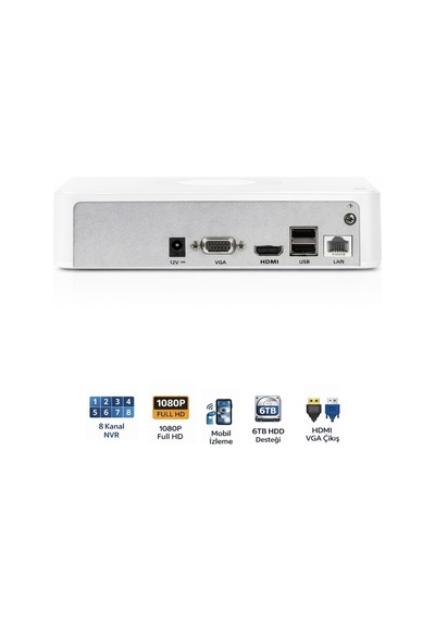 Ds-7108nı-q1 8 Kanal H.265+ Nvr Güvenlik Kayıt Cihazı