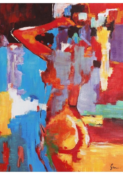 Nude Soyut El Yapımı Yağlı Boya Tablo 74x97cm