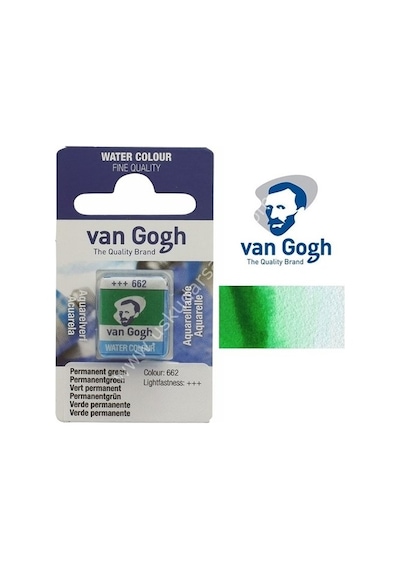 Talens Van Gogh Tablet Suluboya 1/2 Permanent Green - 662