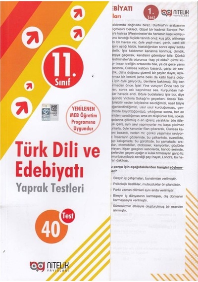 11 Sınıf Türk Dili Ve Edebiyatı Yaprak Test Nitelik Yayınları