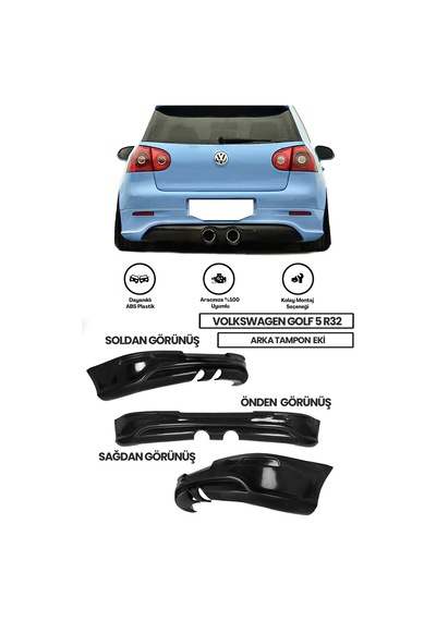 Volkswagen Golf 5 Uyumlu R32 Arka Ek Plastik