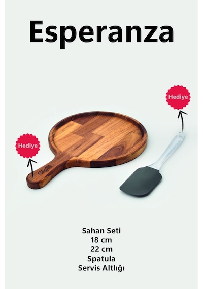 Esperanza 5 Parça Titanyum Sahan Seti Siyah Silikon Spatula Hediyeli