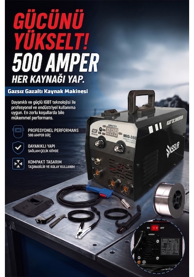 Mıg-350 350a Profesyonel 3'ü 1 Arada Mıg Mma Tıg İnverter Gazsız Gazaltı Kaynak Makinesi-3212