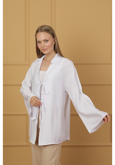 Doğal Viskon Kumaş Cepli Bağcıklı Kadın Kimono 1167 Hafif, Dökümlü, Akışkan, Yazlık Model Beyaz Doğal Viskon Kumaş Cepli Bağcıklı Kadın Kimono 1167 Hafif, Dökümlü, Akışkan, Yazlık Model Beyaz