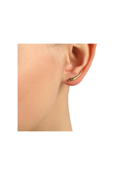 925 Ayar Gümüş Diş Earcuff Küpe Rose Pembe-Standart