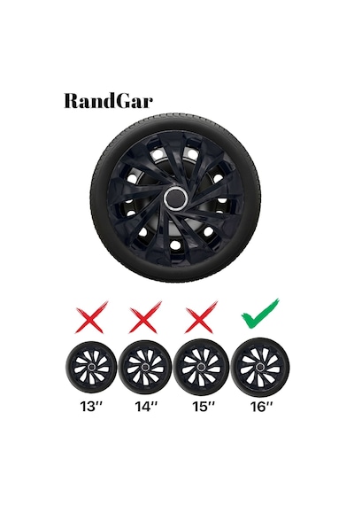 Fiat Scudo 16 İnç Jant Kapağı 4 Adet Siyah S122 Rand