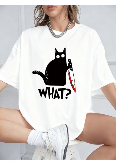 Noıssey Urban Pop Graphic Kadın Tişört Koleksiyonukod 5602 Beyaz
