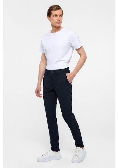 Süvari Lacivert Slim Fit Desenli Kumaş Pantolon-38292 Lacivert