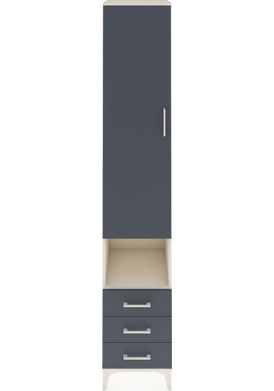 Hyperion Dolap 3 Raflı 3 Çekmeceli Tek Kapaklı 44x44x243 Aytaşı-antrasit Aytası