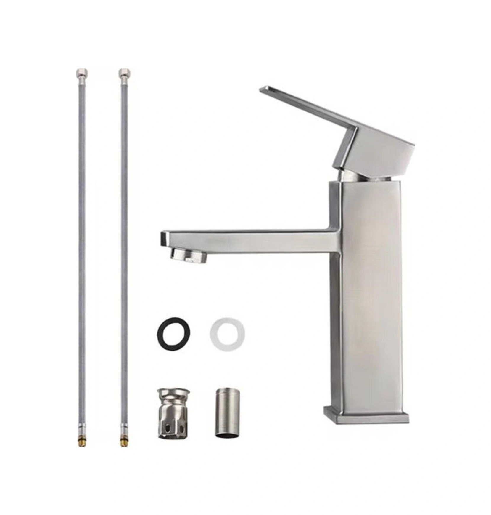 Yuen Lavabo Bataryası Sus304 Paslanmaz Çelik Inox Renk Modern Tasarım Inox