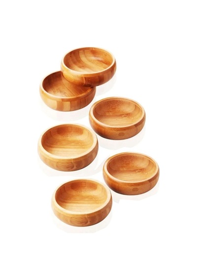 Bambu Yuvarlak 6 lı Lüks Çerezlik 9 5 x 3 cm