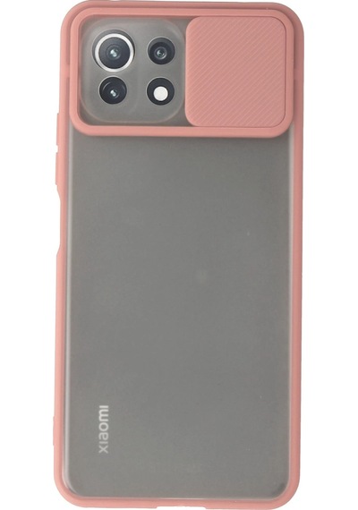 Cosmotex Newface Xiaomi Mi 11 Lite Kılıf Palm Buzlu Kamera Sürgülü Silikon - Pembe