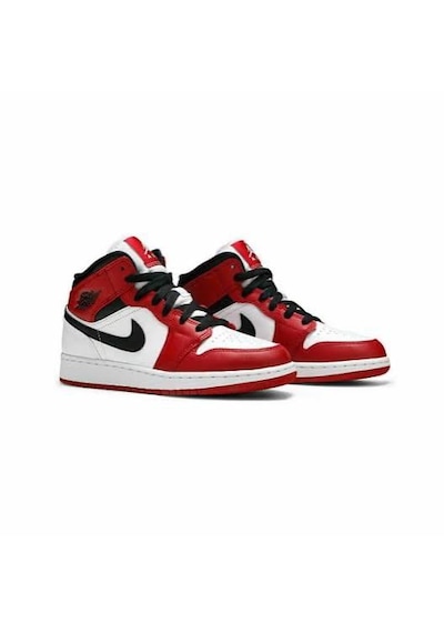 Nike Air Jordan 1 Mid Chicago Basketbol Ayakkabısı Beyaz - Kırmızı - Siyah