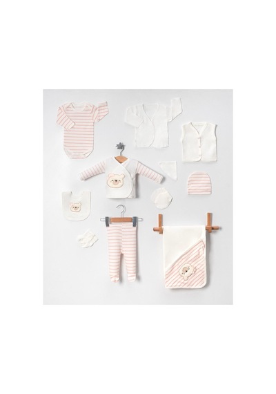 Baby Zuhu % 100 Coton 10 Lu Hastane Çıkışı Ayıcıklı 6553 Pembe Pembe
