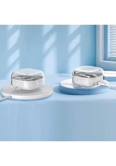 Samsung Galaxy Buds 4 / Buds 4 Pro Uyumlu Şeffaf Premium Kulaklık Kılıfı Güvenlik Kilidi Mekanizmalı, Darbe Emici Tpu Malzeme Şeffaf Siyah