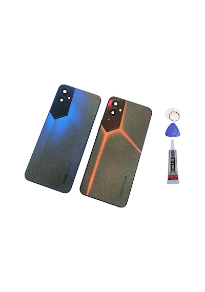Tecno Pova 4 Mavi Arka Kapak Batarya Kapağı Pil Kapağı Yapışkan Ve Sökme Aparatıyla Beraber Full Set Mavi