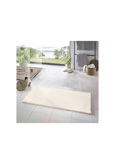 Rachel Carpet Banyo Paspası 1 Adet 50x80 Peluş Kaymaz Taban Yıkanabilir Banyo Halı Banyo Paspası, Krem Diğer