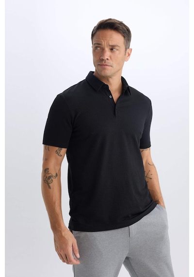 DeFacto Slim Fit Dar Kesim Polo Yaka Pamuklu Kısa Kollu Siyah Tişört X2594AZ25SPBK81 DeFacto Slim Fit Dar Kesim Polo Yaka Pamuklu Kısa Kollu Siyah Tişört X2594AZ25SPBK81