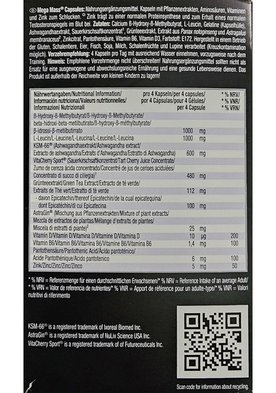 Weider Mega Mass Capsules Hmb - Ashwagandhan, - Losin 120 Kapsül