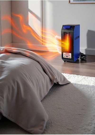 Nestello Elektrikli Isıtıcı 3400w, 3 Kademeli Ayar, Sessiz Fanlı Isıtıcı