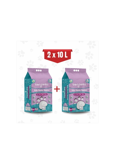 Benpetto BB250 Bebek Pudrası Parfümlü Kedi Kumu 2 x 10 L
