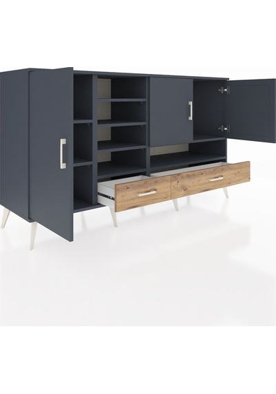 Hyperion Konsol 8 Raflı 2 Çekmeceli 3 Kapaklı 176x44x99 Antrasit- Antrasit-antrasit/çam Hyperion Konsol 8 Raflı 2 Çekmeceli 3 Kapaklı 176x44x99 Antrasit- Antrasit-antrasit/çam