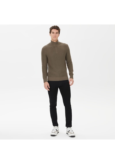 Nautica Nautıca Erkek Yeşil Standart Fıt Dik Yakalı Uzun Kollu Triko Düz S37128t Yeşil