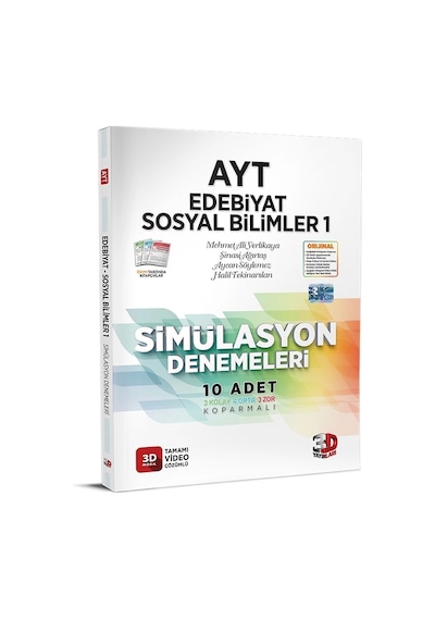3d Yayınları Ayt 3d Simülasyon Edebiyat Tarih Coğrafya Denemeleri