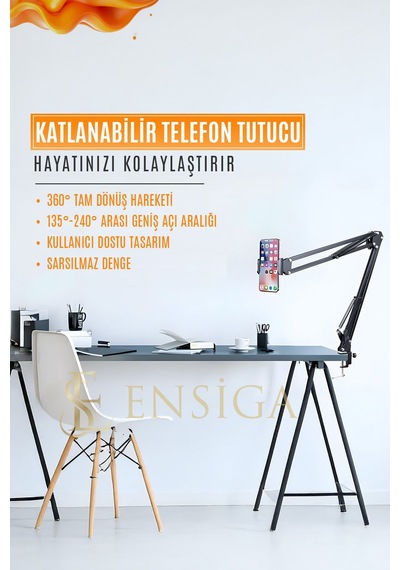 Cep Telefonu Tutucu Kol Akıllı Telefon Kelepçesi Uzun Kollu Cep Telefonu Tutucu, Mafsallı Kol Askısı