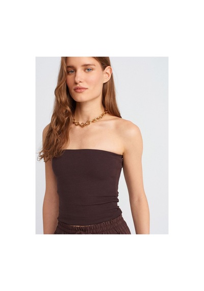 Rouge Basıc Dlv 20659 Straplez Top Kahverengi